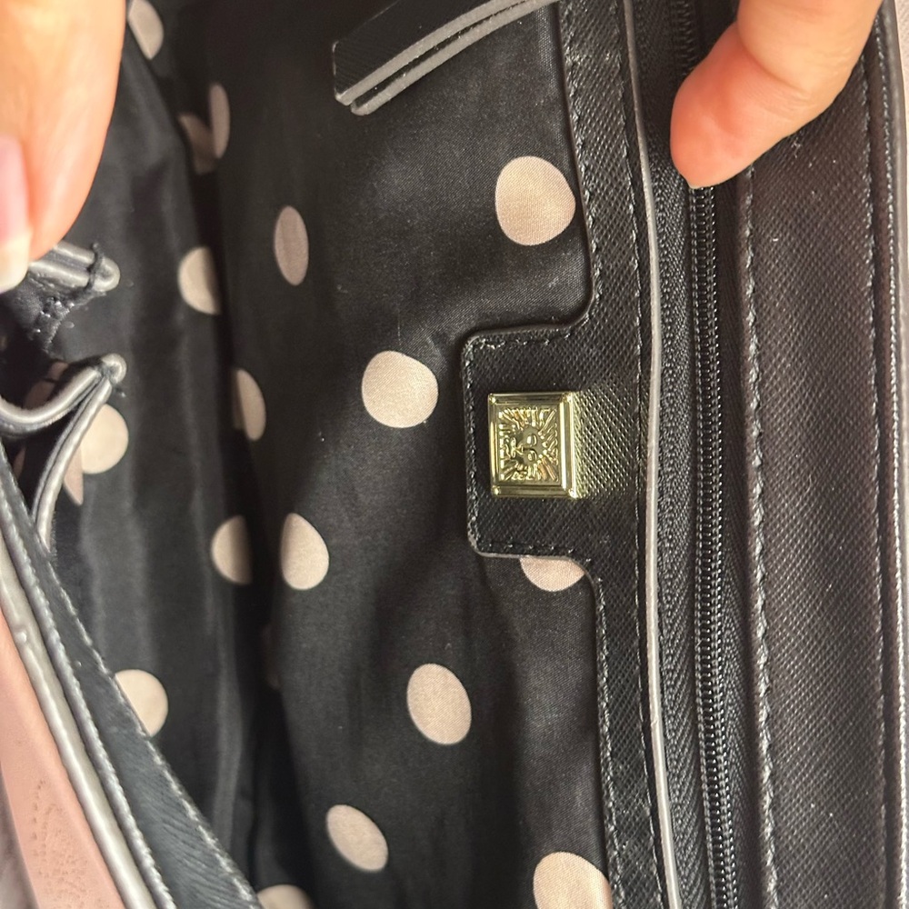 Anne Klein Black and Cream Shoulder Bag with Gold Hardware - Picture 12 of 15